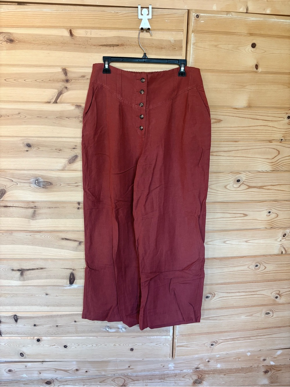 Express Super High-Waist Wide-Leg Pants in Rust - Picture 2 of 6